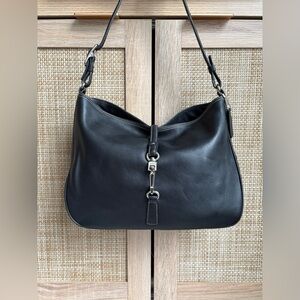 COACH Vintage Black Leather Hamilton Clip Hobo Shoulder Bag Handbag Purse 7778